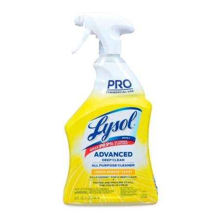 United Stationers Supply Professional LYSOL Brand Advanced Deep Clean All Purpose Cleaner, Lemon Breeze, 32 oz, 12PK 19200-00351